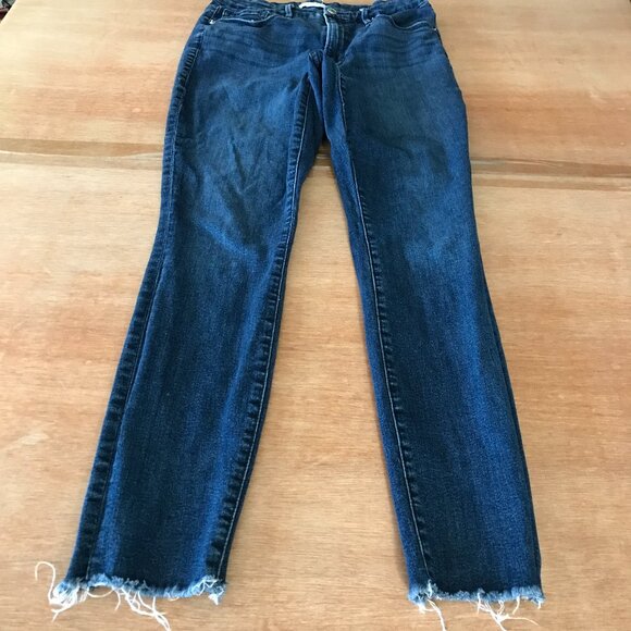Good American Good Legs Skinny Jeans Women 14/32 Blue Distressed Mid Rise Preppy - Picture 1 of 13